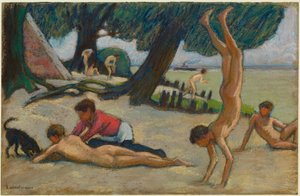 Rapazes na praia de Ludwig von Hofmann