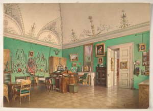 Interior do estudo do Grão-Duque Mikhail Nikolayevich em São Petersburgo de Luigi Premazzi