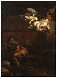 Transept Norte, Altar de San Rocco 1635, 45, Genovesino 1645, Anúncio de morte na prisão, Pintado na parte inferior direita