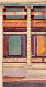 Afresco de estilo arquitectónico no cubiculum, casa do casamento de prata, Pompeia, 1897