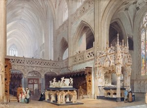 Interior da igreja de Brou em Bourg-en-Bresse