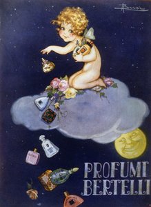 Publicidade para fragrâncias Bertelli. Ilustração de Brisi (Busi). de Luigi Busi