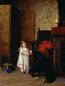 Pequeno almoço para dois, por Luigi Crosio (1835-1915), óleo sobre painel, 42x32 cm de Luigi Crosio