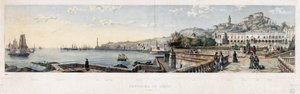 Vista Panorâmica da Cidade de Génova (litografia de Luigi Garibbo