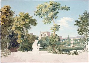 Vista de Villa Corsi em Sesto Fiorentino perto de Florença (aguarela, c.1825) de Luigi Garibbo