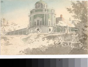 Vista do Pavilhão Kaffeehause nos jardins de Boboli (Watercolour, cerca de 1825) de Luigi Garibbo