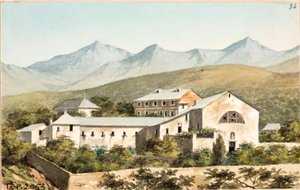 Vista sobre o santuário Nostra Signora del Monte, Génova (Aguarela, cerca de 1825) de Luigi Garibbo
