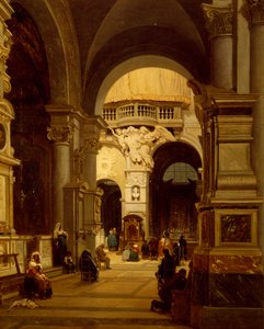 Igreja de Santa Maria del Popolo em Roma, por Luigi Marchesi (1825-1862) de Luigi Marchesi