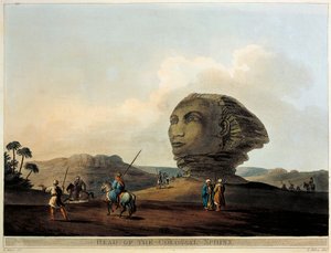 Cabeça de esfinge no Egito de Views in Egypt por Luigi Mayer, gravura de Luigi Mayer