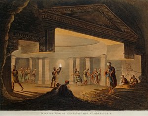 Vista das catacumbas em Alexandria (Egipto) de Views in Egypt por Luigi Mayer, gravura de Luigi Mayer