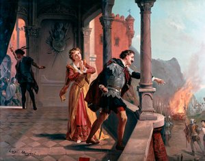 Ilustração para Manrico aria, Di quella pirata Act III, em Il trovatore, ópera de Giuseppe Verdi
