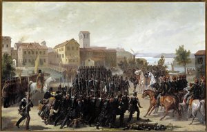 A captura da cidade de Peschiera del Garda pelos piemonteses, 30 de maio de 1848 (óleo sobre tela