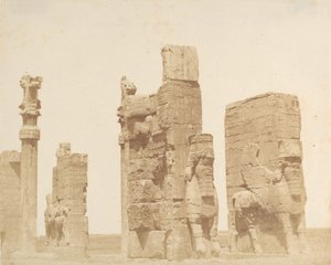 O antigo portão de ingrezza em Persepolis], 1858. de Luigi Pesce