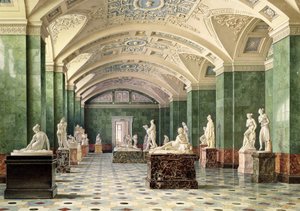 A primeira sala de escultura moderna, Novo Hermitage, 1856