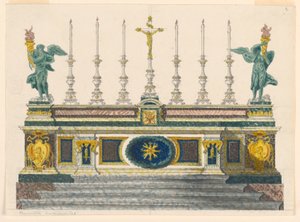Desenho, Altar de mármores coloridos, ca. 1820