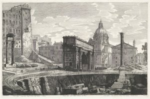 De Zuil van Phocas no Forum Romanum Veduta dello scavo della Colonna di Foca (título no objeto)