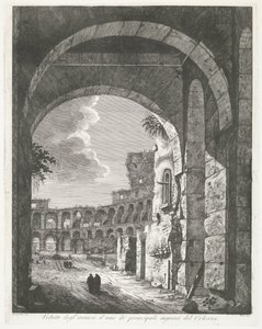 Het Colosseum te Roma
Vista dos restos de uma das principais entradas do Coliseu (título sobre o objecto)