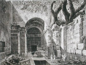 Restos romanos em Castel Gandolfo, Lago Albano, de 