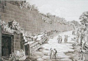 Estrada romana para Tusculo, após sua primeira escavação em 1825, de 
