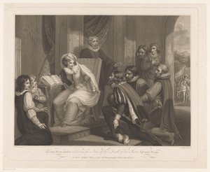A Rainha Isabel recebe a notícia da morte da Rainha Maria
Rainha Isabel a receber a notícia da morte da sua Irmã Rainha Maria (título sobre o objecto)