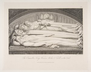 O Conselheiro, Rei, Guerreiro, Mãe e Filho no Túmulo, de The Grave, a Poema ..., 1 de março de 1813. de Luigi Schiavonetti