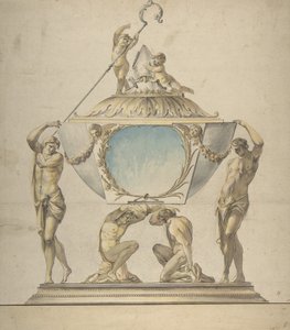 Desenho para um Relicário do Bispo de Ouro e Prata, finais do século XVIII. de Luigi Valadier