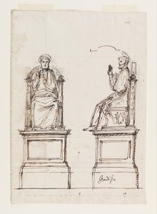 Projeto de um trono de mármore para a estátua de São Pedro, São Pedro, Roma de Luigi Vanvitelli