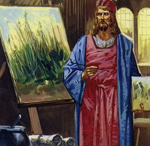 Durer viajou para Veneza e aí passou grande parte do seu tempo a pintar (litografia a cores)