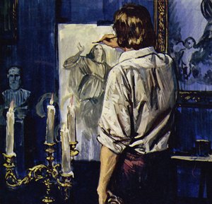 Rubens passou muitas horas a copiar as obras de Ticiano e outros (litografia a cores)