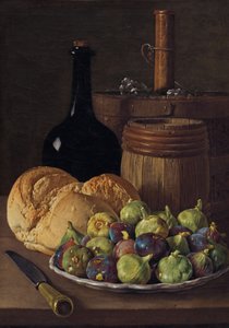 Natureza morta com figos e pão, c. 1770. de Luis Meléndez