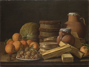 Ainda vida com laranjas e nozes, 1772 de Luis Egidio Melendez