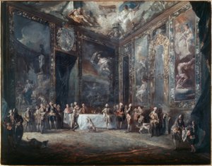 Carlos III janta na presença da corte de Luis Paret y Alcazar