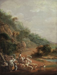 "Cena avec villageois" (Cena com Aldeões) Peinture de Luis Paret y Alcazar (1746-1799) - 1786 - Óleo sobre tela - Dim 48x37,2 cm Museo de Bellas Artes de Bilbao de Luis Paret y Alcazar