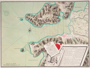 Mapa da baía e da cidade de S. Phelipe de Portobelo de Luis de Surville
