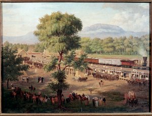 Vista do vale do México Pintura de Luis Coto (1830-1891) Cidade do México, Museu Nacional de História, Castelo de Chapultepec de Luiz Coto