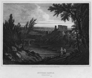 Mitford Castle, Northumberland (gravura)