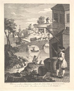 Sátira na Perspectiva Falsa: Frontispício da Perspectiva Kirbys, fevereiro de 1754.