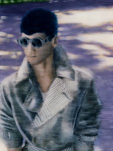 Mikey, c.2012 (tinta acrílica sobre papel) de Luke Waller