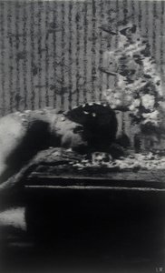 É assim que o molho mancha, c.2015 (tinta acrílica sobre papel) de Luke Waller