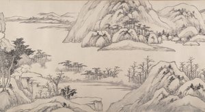 River Landscape in Autumn, datado de 1661. de Luo Mu