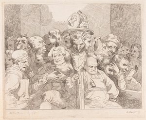 Personagens Literárias Reunidas em torno do Medalhão de Shakespeare