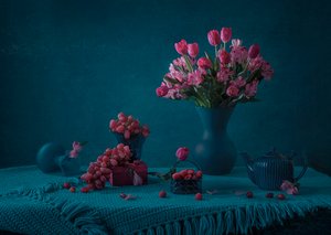 Natureza-morta floral melancólica de Lydia Jacobs