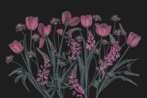 Flores em tons de rosa melancólico