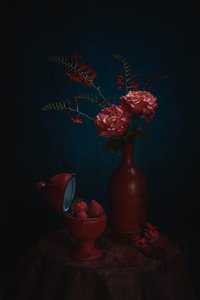 Natureza-morta vermelha melancólica de Lydia Jacobs