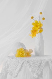 Natureza-morta floral amarelo-suave de Lydia Jacobs