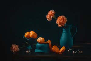 Laranjas vibrantes, natureza-morta de Lydia Jacobs