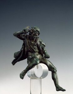 Arte grega: "O rei de Macedoine Alexandre o Grande (356-323 AC) a cavalo" Escultura de bronze de Lysipus de Sicyone (395-305 AC) século IV AC. Roma Museo Nazionale di Villa Giulia Itália