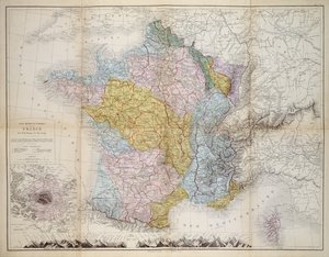 Mapa da França, c.1830-40