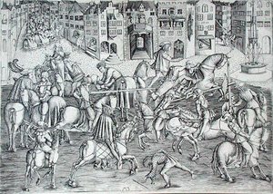 O Torneio, c.1500 (gravura) de MZ Master