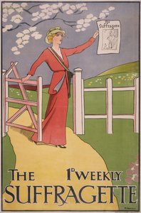 Poster para o jornal The Suffragette, c1910-c1915 de M Bartels